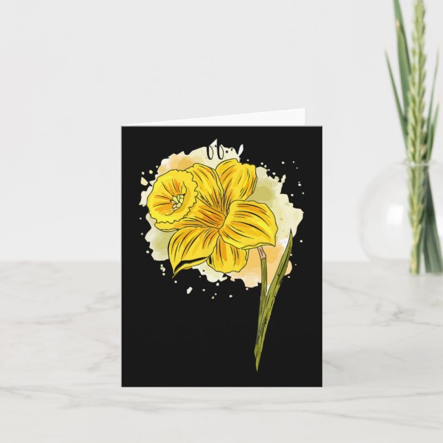 Daffodil Daffodils Flowers Floral Spring Easter Da Card (Front)