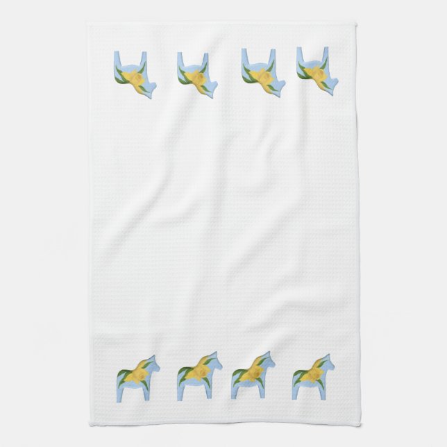 Daffodil Dala Horse MoJo Kitchen towel (Vertical)