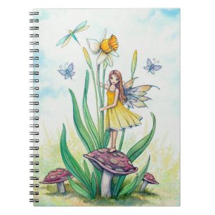 Daffodil Fairy Fantasy Art Spiral Notebook