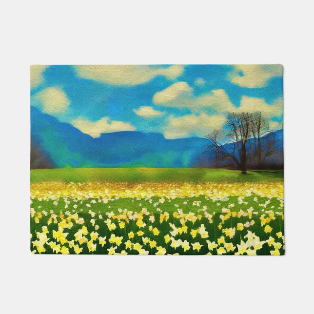 Daffodil field - painting doormat (Front)