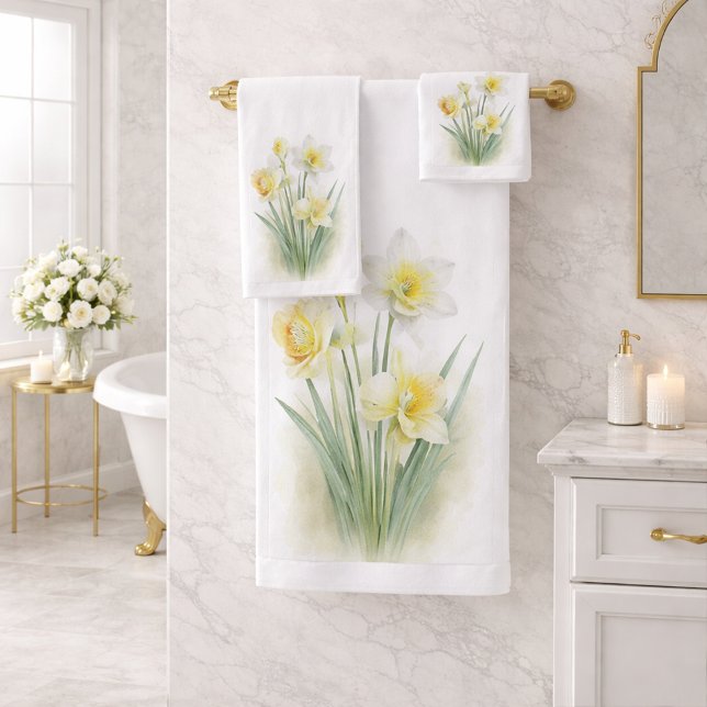 Daffodil Floral Bath Towel Set (Creator Uploaded)