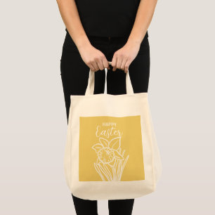 Daffodil Floral Happy Easter Holiday Tote Bag