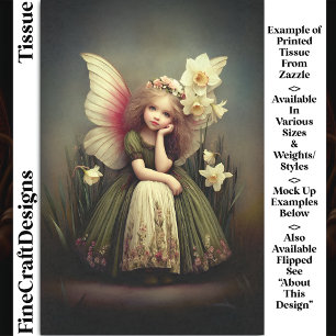 Daffodil Flower Girl Fairy, Green DL5RF Decoupage Tissue Paper