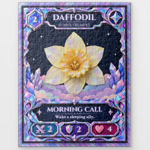 Daffodil Flower, Rainbow Foil Art Jigsaw Puzzle