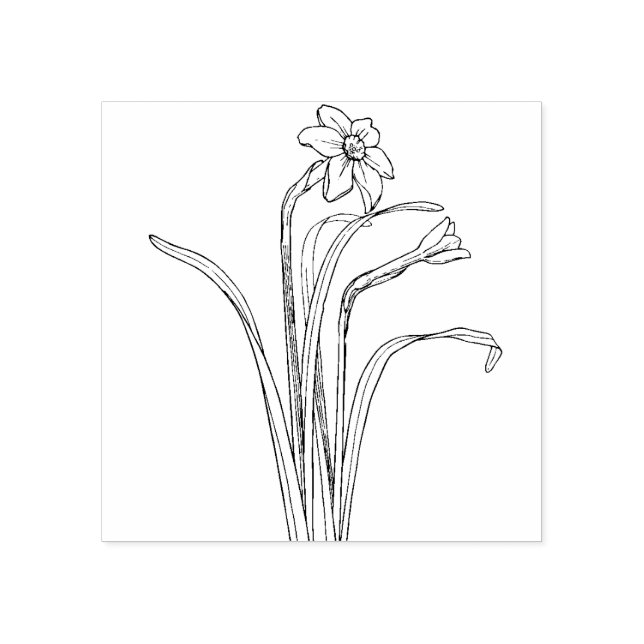 Daffodil Flower Rubber stamp (Imprint)