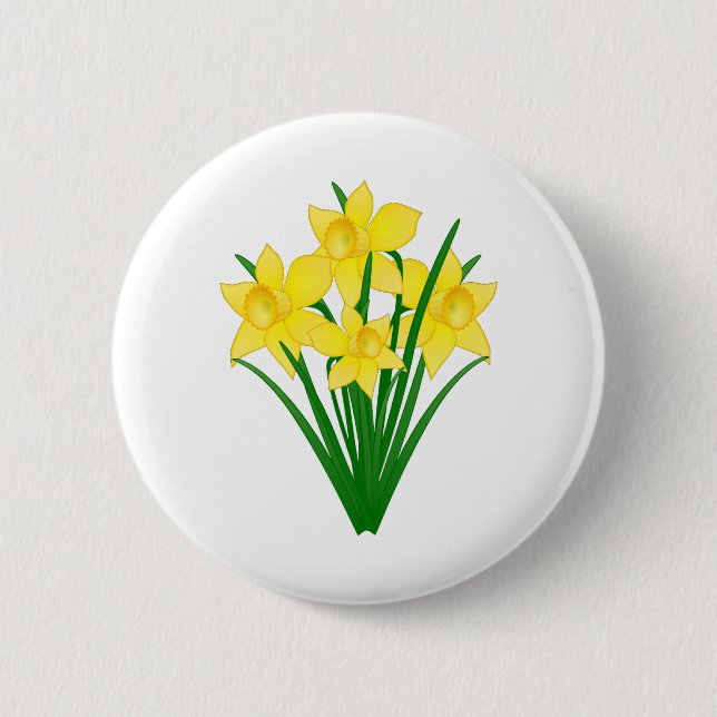 Daffodil Flowers 6 Cm Round Badge (Front)