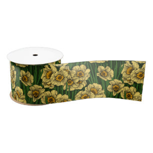 Daffodil garden satin ribbon