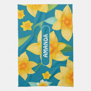 Daffodil Geometric Colorful Personalized Pattern Tea Towel