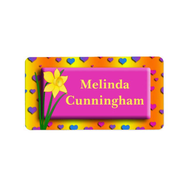 Daffodil - Girls school name label (Front)