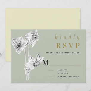 Daffodil Gold Elegant Art Drawn Spring Wedding