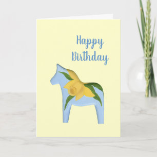 Daffodil Horse Birthday Card