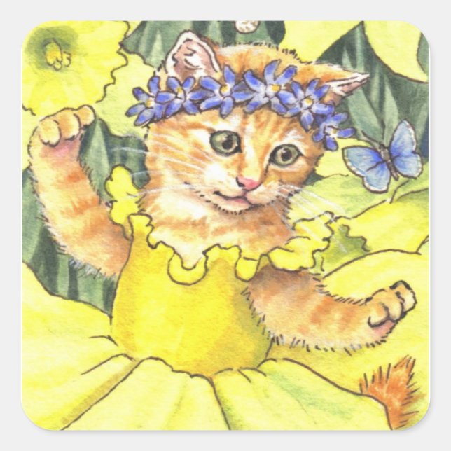 Daffodil Kitten stickers (Front)