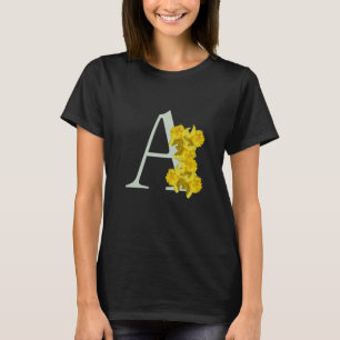 Daffodil Monogram Initial A T-Shirt