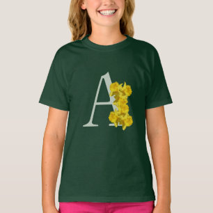 Daffodil Monogram Initial A   T-Shirt