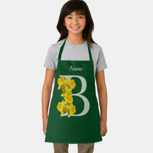 Daffodil Monogram Initial B Personalised Apron