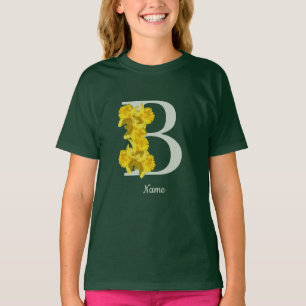 Daffodil Monogram Initial B Personalised T-Shirt
