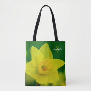 Daffodil on Green Tote bag