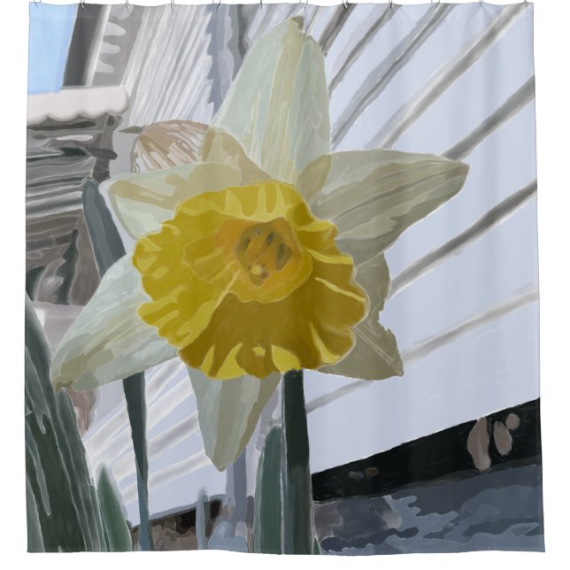 Daffodil Portrait Shower Curtain (Front)
