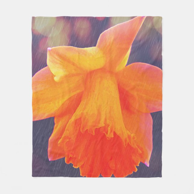 Daffodil Rain Fleece Blanket (Front)
