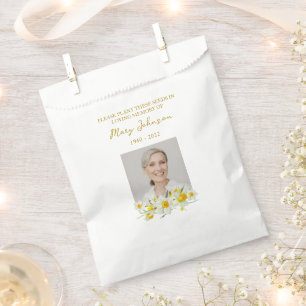 Daffodil Seed Packet Memorial Funeral Favor Bag