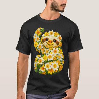 Daffodil Sloth Flower Gardening T-Shirt