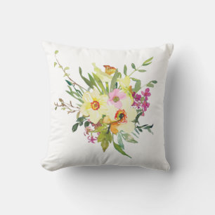 Daffodil spray cushion