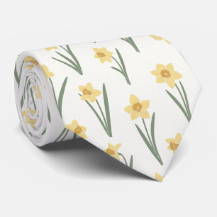 Daffodil Spring Floral in Soft Yellow and Green 1 Tie