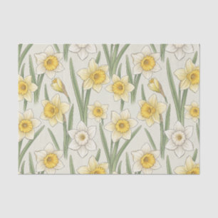 Daffodil Spring Floral in Soft Yellow and Green 3 Tissue Paper