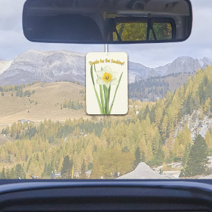 Daffodil Spring Flower Botanical Art Personalised Car Air Freshener