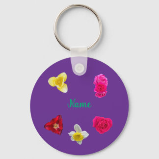 Daffodil,Tulips, and Roses Key Ring