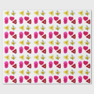 Daffodil, Tulips and Roses Wrapping Paper