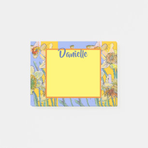 Daffodil Watercolor Art Womans Name Post It Notes