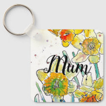 Daffodil Watercolor Flower art Birthday Mom Golf 