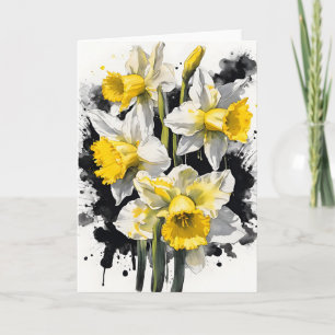 Daffodil - Watercolor flowers Card