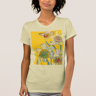 Daffodil Watercolor Flowers Floral Painting T-Shirt