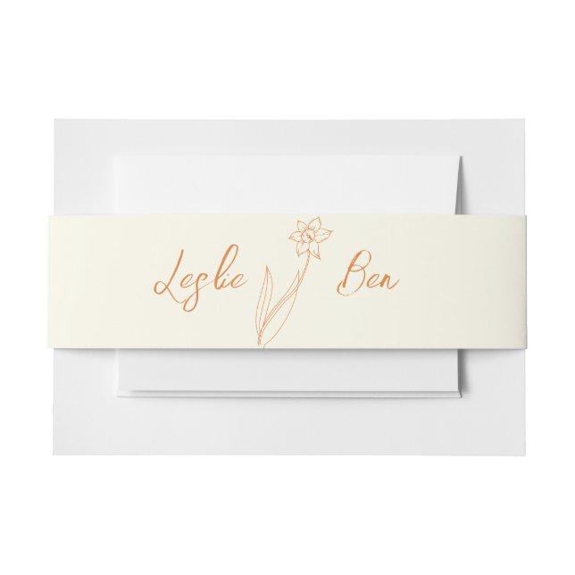 Daffodil Wedding Belly Band Invitation Belly Band (Front Example)