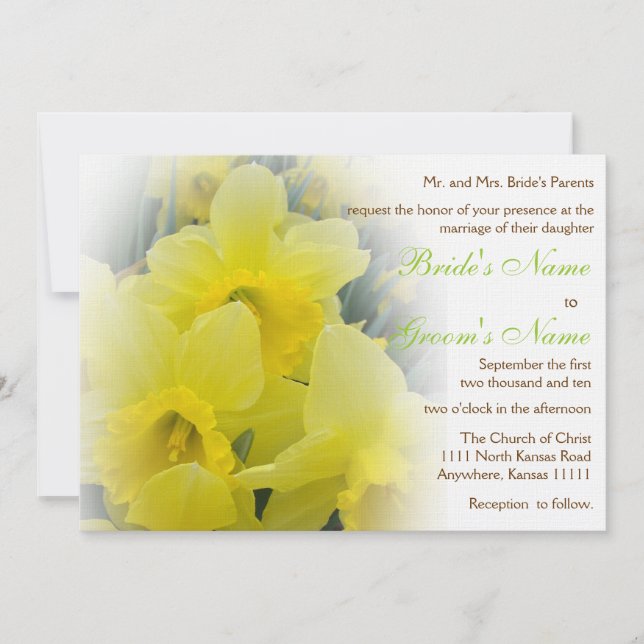 Daffodil Wedding Invitation (Front)