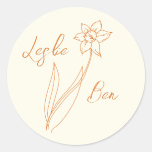 Daffodil Wedding Sticker