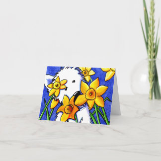 Daffodil Westie Blank Note Card