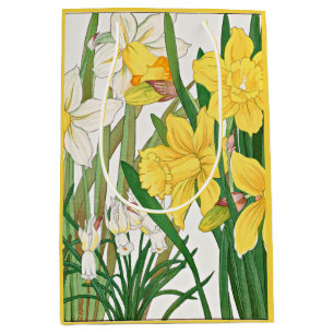 Daffodil Woodblock Painting Medium Gift Bag