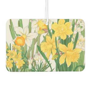 Daffodil Woodblock Painting, Tanigami Kônan, 1917 Car Air Freshener