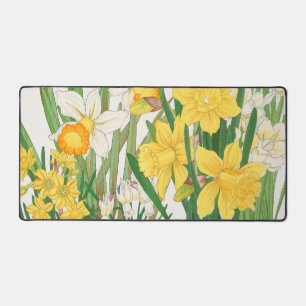 Daffodil Woodblock Painting, Tanigami Kônan, 1917 Desk Mat