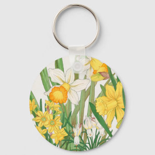 Daffodil Woodblock Painting, Tanigami Kônan, 1917 Key Ring