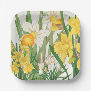 Daffodil Woodblock Painting, Tanigami Kônan, 1917 Paper Plate