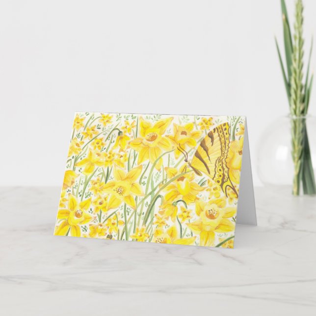 Daffodil Yellow Flower note cards (Front)