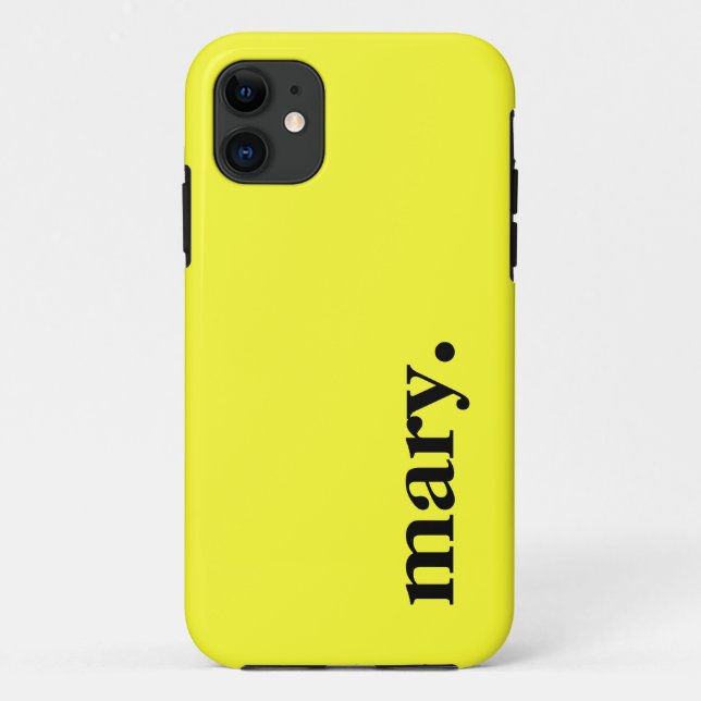 Daffodil Yellow Solid Colour Elegant Name  Case-Mate iPhone Case (Back)