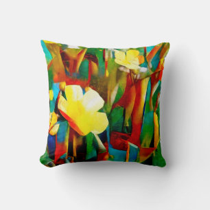 Daffodils. Abstract floral composition in a cubist Cushion