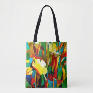 Daffodils. Abstract floral composition in a cubist Tote Bag