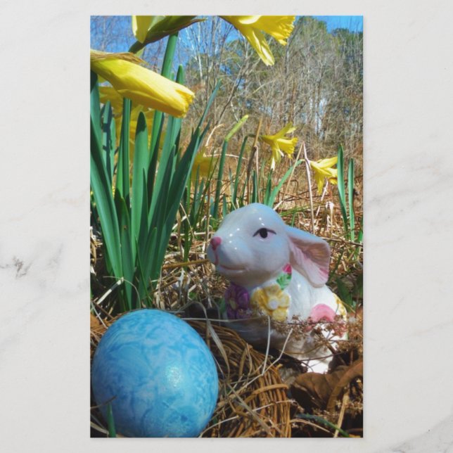 Daffodils and  Blue Easter egg (Front)