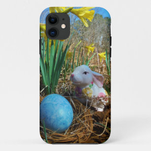 Daffodils and  Blue Easter egg iPhone 11 Case